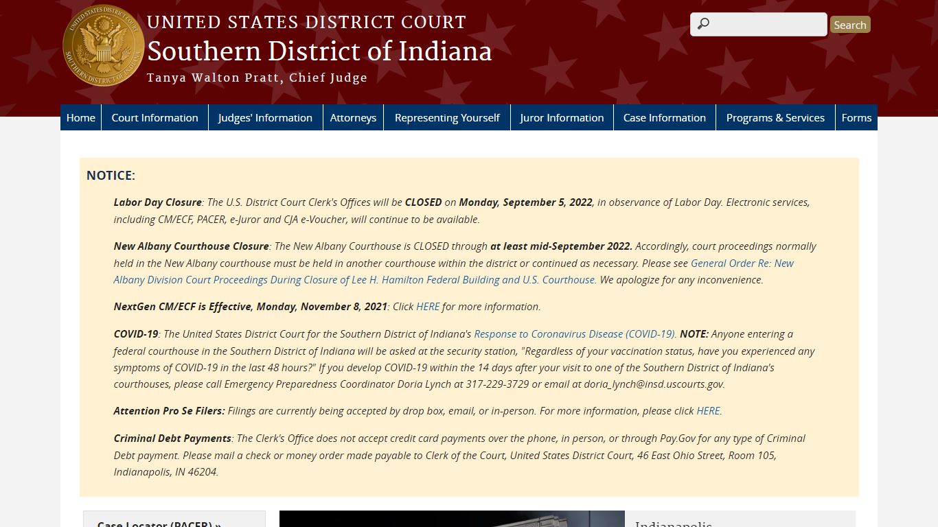 Southern District of Indiana | United States District Court